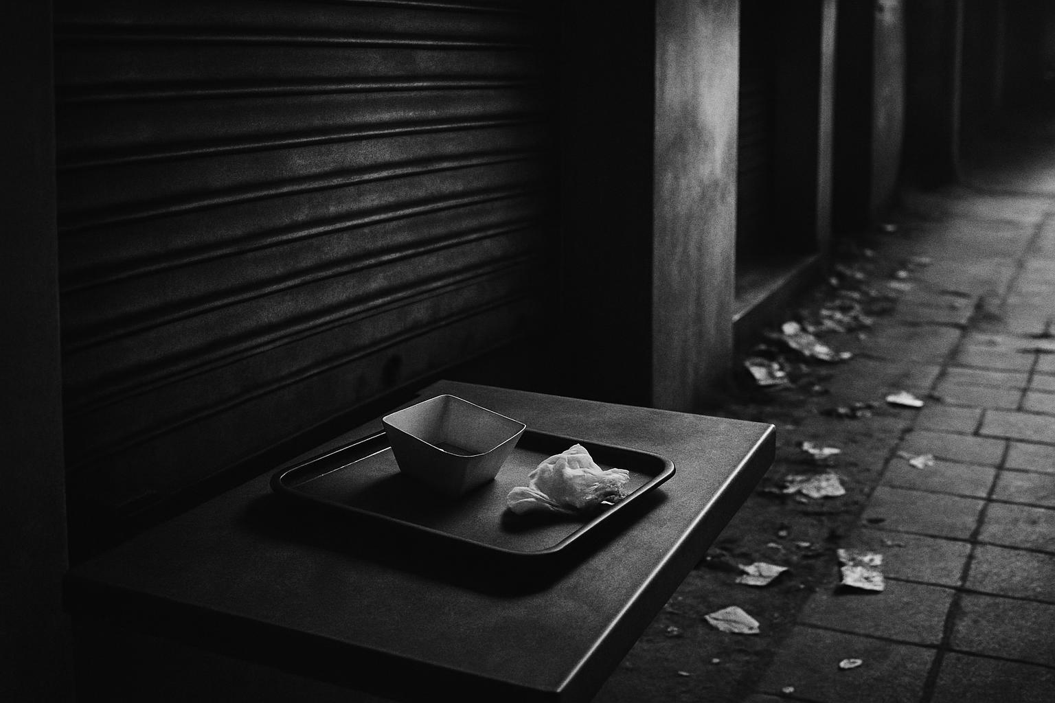 Grayscale editorial illustration: હંસપુરા મેકડોનાલ્ડ સીલ પછીનો સવાલ: વેજ ઓર્ડરમાં નોનવેજ, હાઇજિન અને કંપ્લાયન્સ કલ્ચરનો ટેસ્ટ કેસ